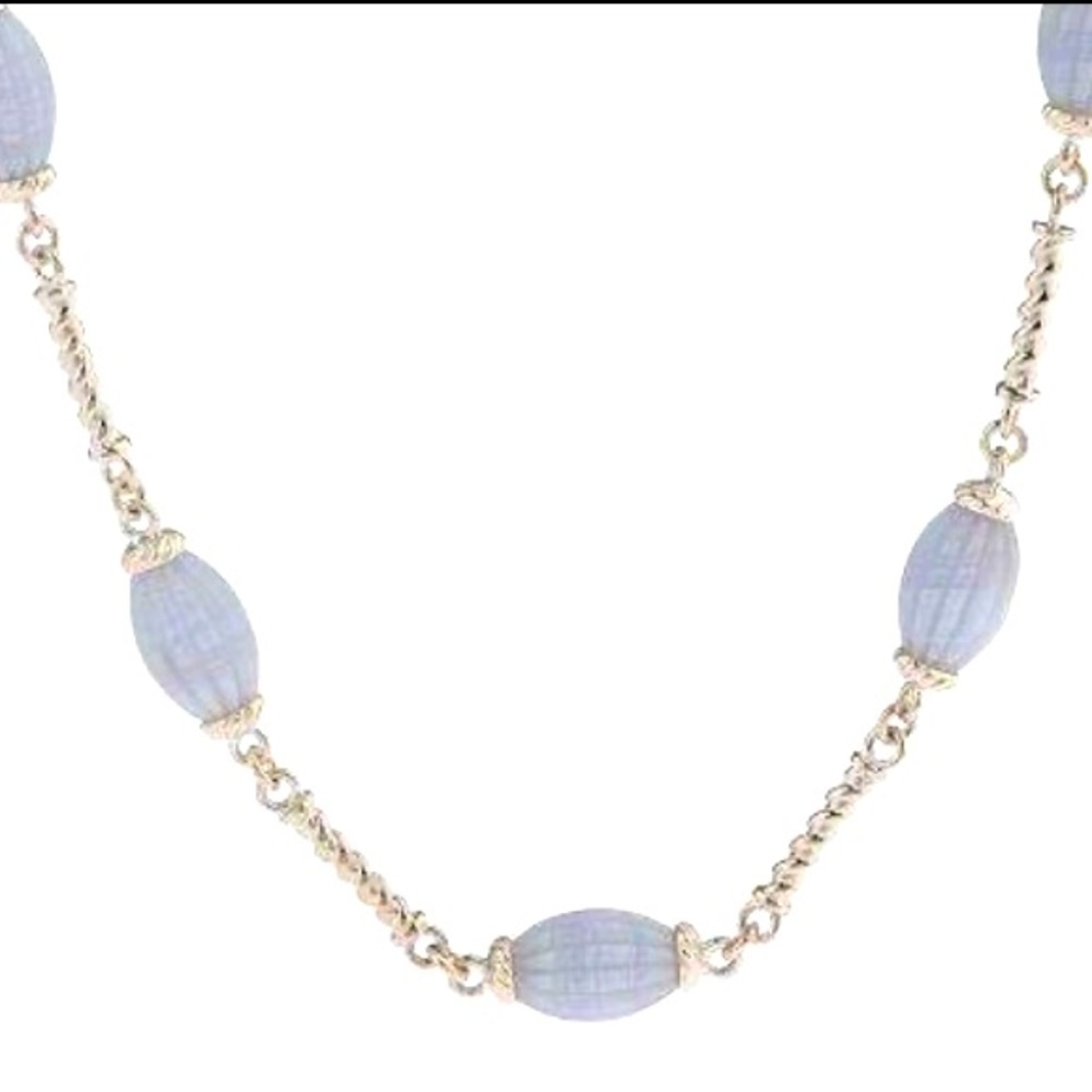 Judith Ripka Sterling Blue Lace Agate Necklace